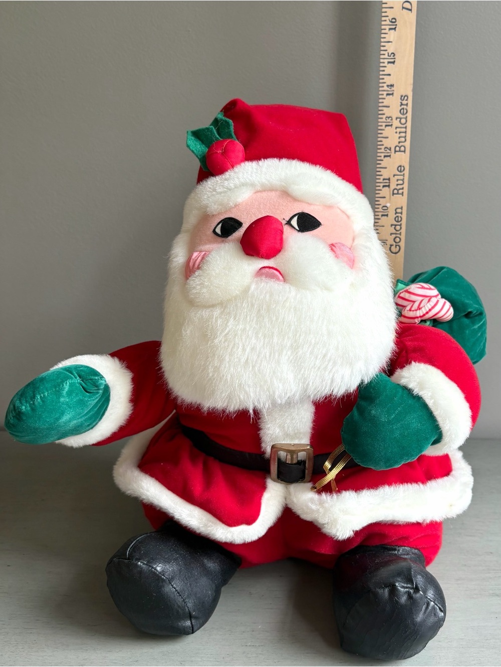 VTG Santa Claus Plush 14" International Silver Co Stuffed Animal Decor Holiday - Picture 9 of 12